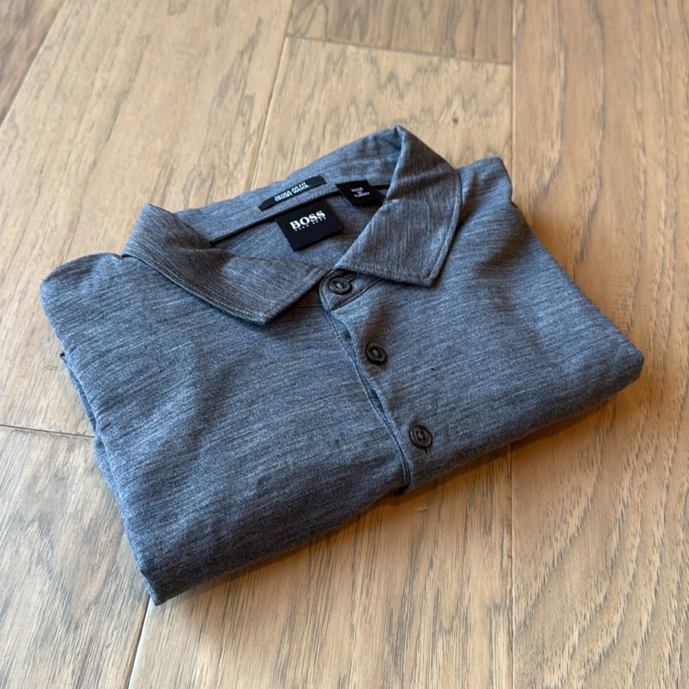 BOSS Men's Gray Polo Shirt